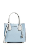 Michael Michael Kors Studio Mercer Medium Leather Messenger In Blue Multi