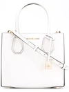 Michael Michael Kors Mercer Leather Crossbody Bag - White In Optic White/silver