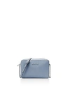 Michael Michael Kors Jet Set Large Saffiano Leather Crossbody In Pale Blue/silver