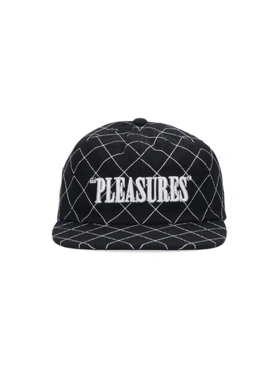 Pleasures Logo Baseball Hat In Nero