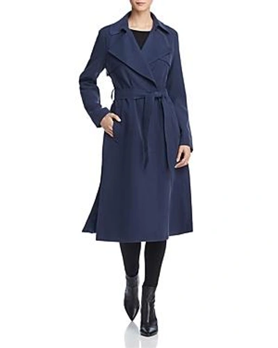 Cole Haan Player Button Front Trench Coat In Navy