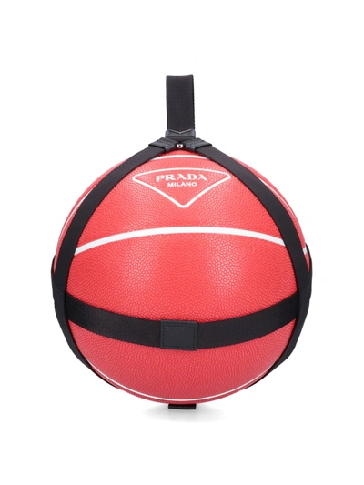 Prada Logo Basketball In Rosso