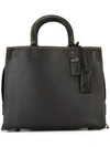 Coach Rogue Leather Tote In Black