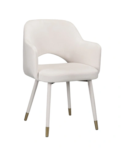 Acme Furniture Applewood Accent Chair In Cream Velvet And Gold-tone