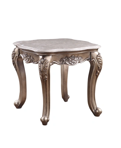 Acme Furniture Jayceon End Table In Marble And Champagne
