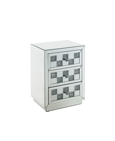 Acme Furniture Noralie Accent Table In Mirrored And Faux Diamonds