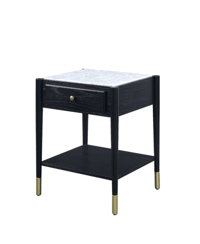 Acme Furniture Atalia End Table In Marble And Black