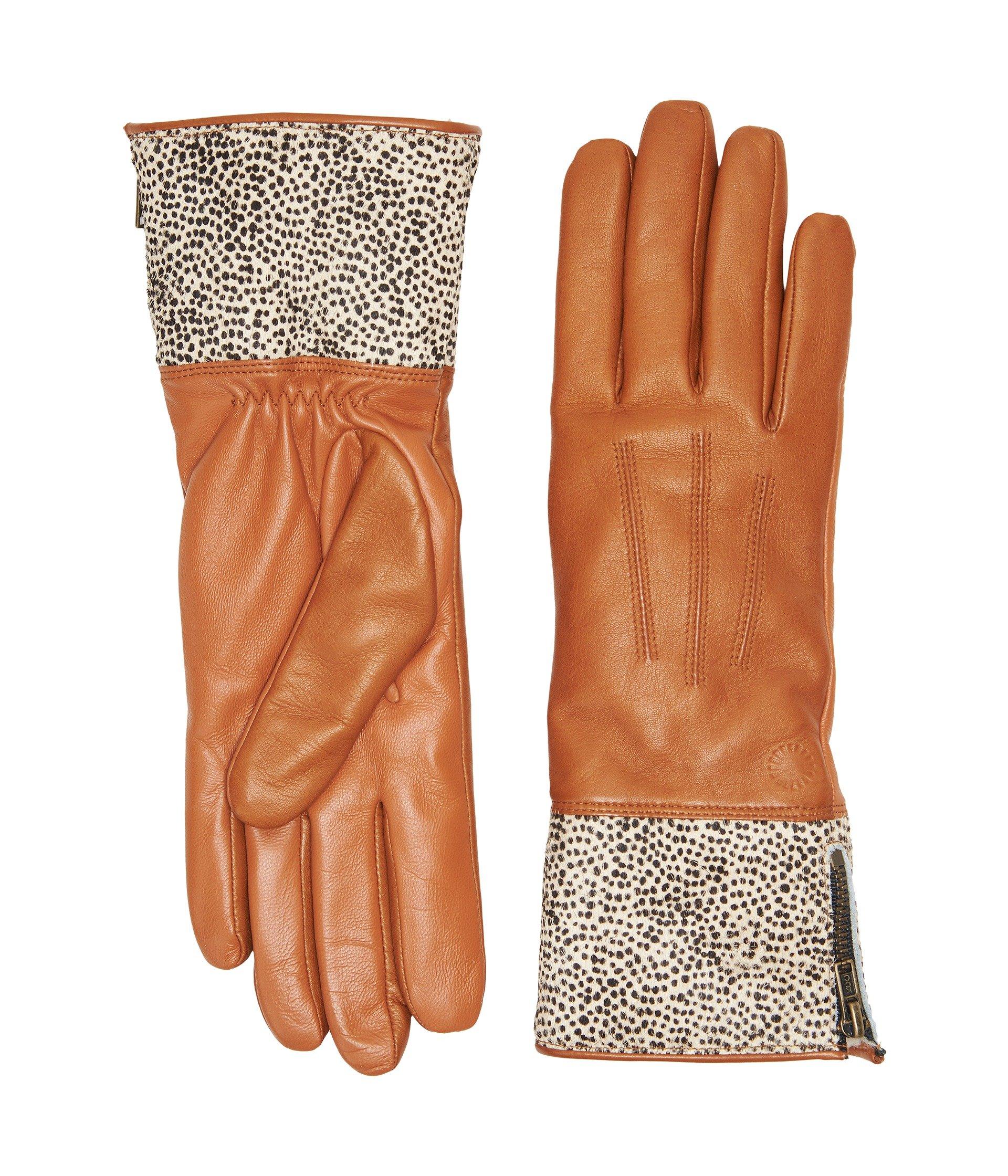 leopard leather gloves
