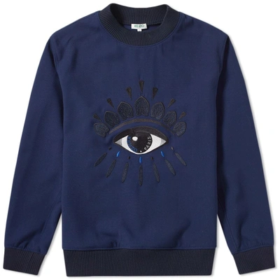 Kenzo Embroidered Eye Sweatshirt In Blue