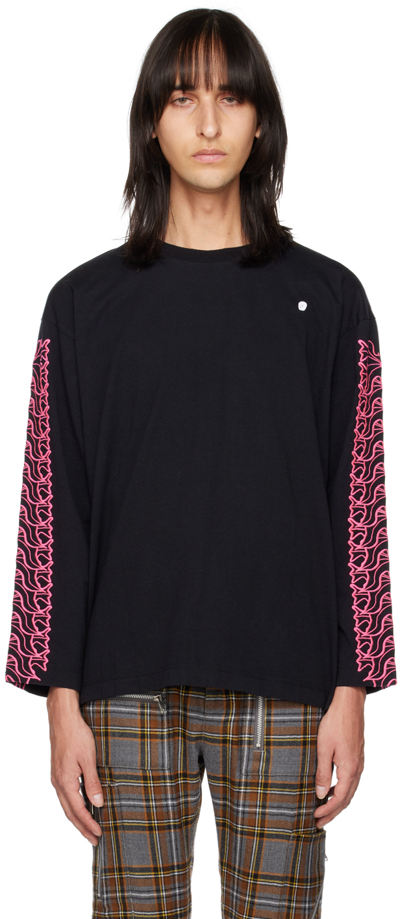 Youths In Balaclava Psycho Logo-embroidered Cotton-jersey T-shirt In Black Cotton