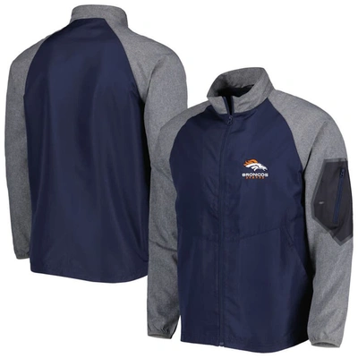 Dunbrooke Navy Denver Broncos Hurricane Raglan Full-zip Windbreaker Jacket