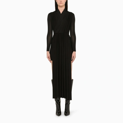 Balenciaga Black Pleated Asymmetric Dress