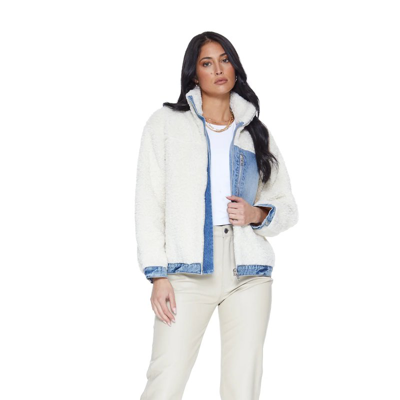 Blue Revival Apres Soft Oversized Jacket With Denim Accents In White