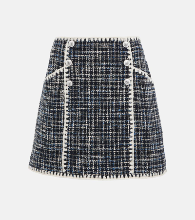 Veronica Beard Medford Tweed Mini Skirt In Navy Multi