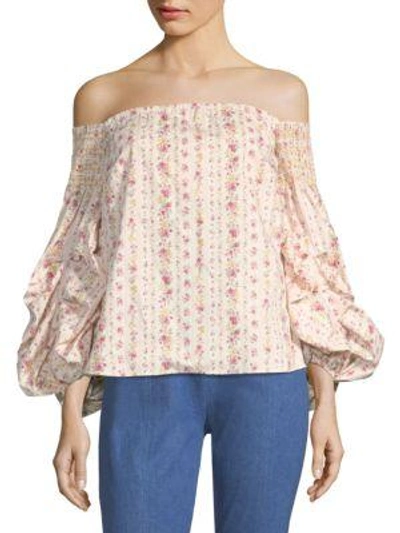 Petersyn Audrey Off-the-shoulder Top In Trellis