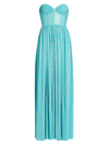 Bronx And Banco Florence Strapless Plisse Corset Gown In Light Blue
