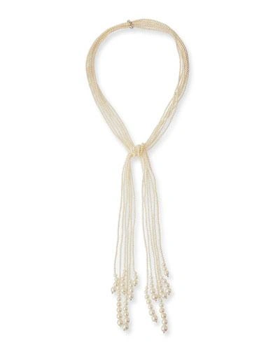 Utopia Long Six-strand Pearl Lariat Necklace
