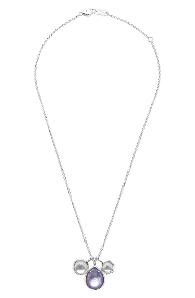 Ippolita 'rock Candy - Wonderland' Semiprecious Stone Triple Pendant Necklace In Silver/ Primrose