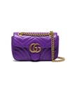 Gucci Purple Gg Marmont Mini Leather Shoulder Bag