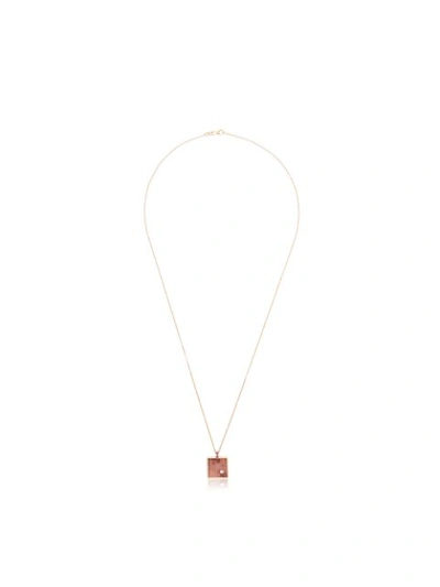 Retrouvai 14k Yellow Gold And Pink Mini Karma Pendant Diamond Necklace In Metallic