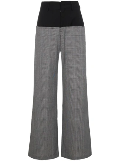 Blindness Oversize Check Trousers In Grey