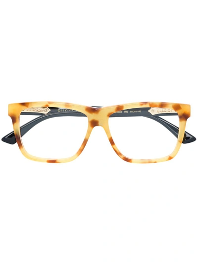 Gucci Eyewear Tortoiseshell Square Glasses - Brown