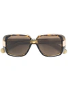 Gucci Eyewear Tortoiseshell Oversized Sunglasses - Brown