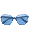 Gucci Clear Oversized Glasses In Blue