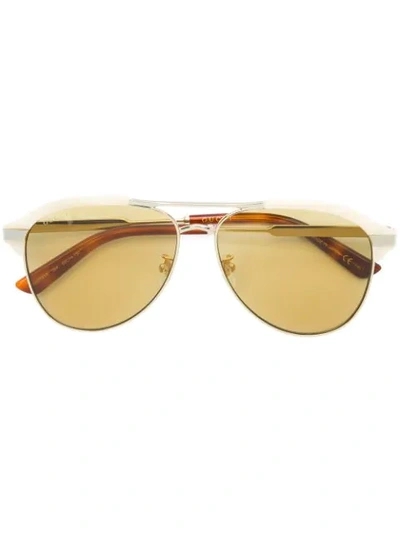 Gucci Classic Aviator Sunglasses In Yellow