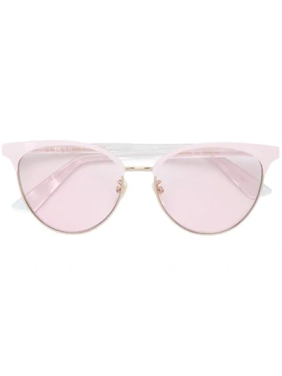 Gucci Cat Eye Shaped Sunglasses In Pink & Purple