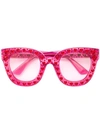 Gucci Crystal-embellished Square-frame Acetate Sunglasses In Pink