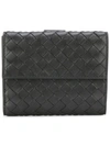 Bottega Veneta Nero Intrecciato Nappa Mini Wallet In Black