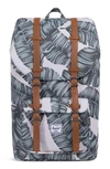 Herschel Supply Co 'little America' Backpack - Green In Silver Birch Palm/ Tan