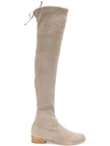 Stuart Weitzman Suede Lowland Boots In Brownstone (beige)