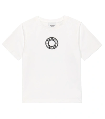Burberry Kids' Logo Cotton Jersey T-shirt In White