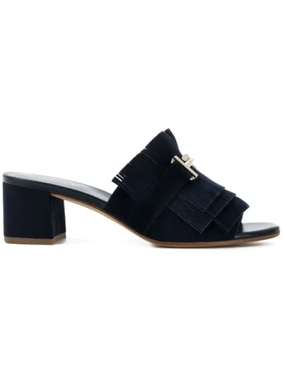 Tod's Frilled Sandals In Blue