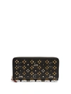 Christian Louboutin Panettone Embellished Zip-around Leather Wallet In Black