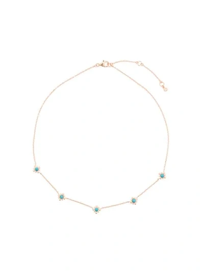 Astley Clarke Turquoise Mini Floris Necklace In Metallic