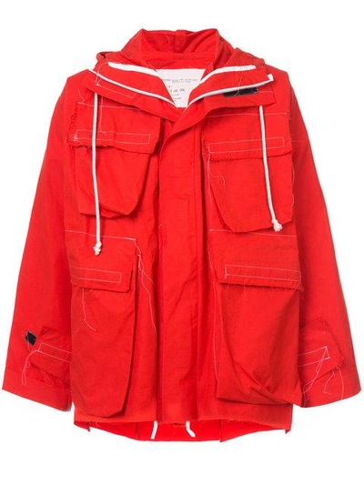 Camiel Fortgens Short Hooded Coat - Red