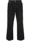 Chin Mens Black Cropped Jeans
