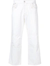 Chin Mens Knee Dart Jeans In White