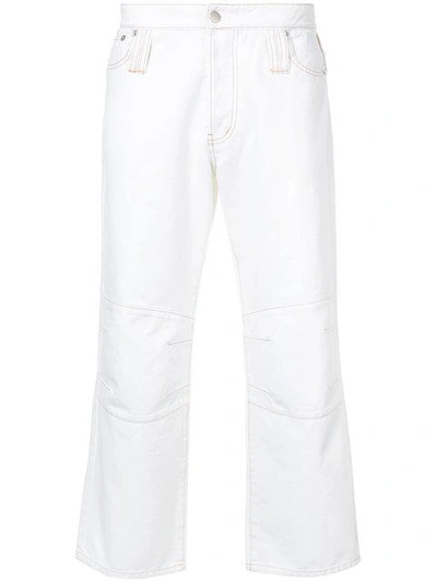 Chin Mens Knee Dart Jeans In White