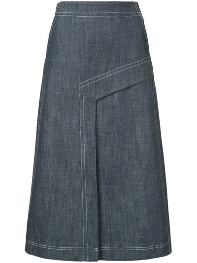 Tibi A-line Denim Skirt