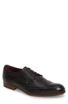 Ted Baker Granet Wingtip In Black Leather