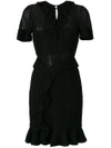 Three Floor Alexa Ruffle-trimmed Dress In Black