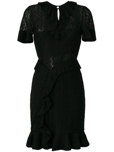 Three Floor Alexa Ruffle-trimmed Dress In Black