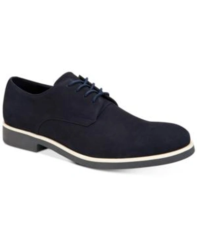 Calvin Klein Men's Faustino Nubuck Oxfords Men's Shoes In Dark Navy