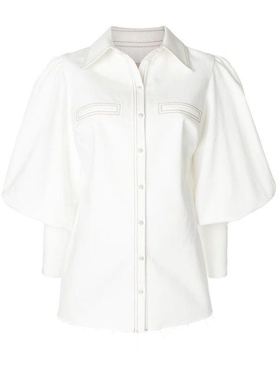 Cristina Savulescu Blouson Sleeves Jacket - White