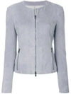 Drome Zipped Fitted Jacket In Blue