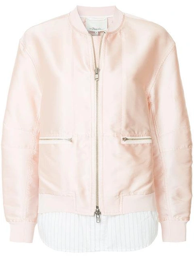 3.1 Phillip Lim Double Layer Bomber Jacket - Pink In Pink